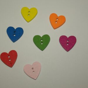 Houten knoopje Hartje