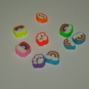 Polymeer kraal Wolk en regenboog mix
